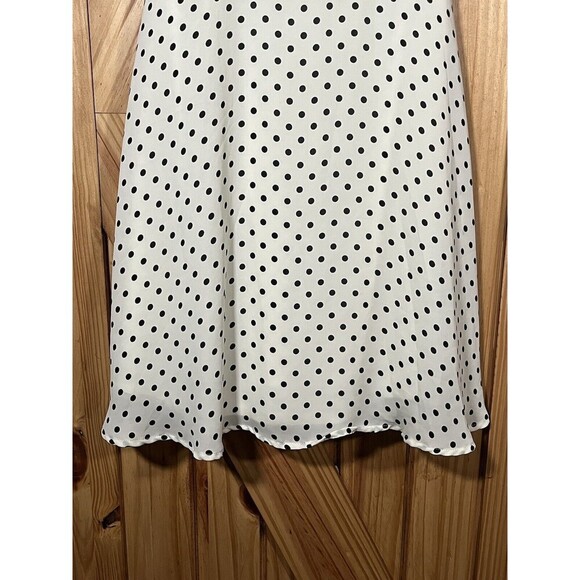 LC Lauren Conrad Sleeveless A Line Dress Size 2 Women’s Polka Dot Black White - Picture 4 of 13